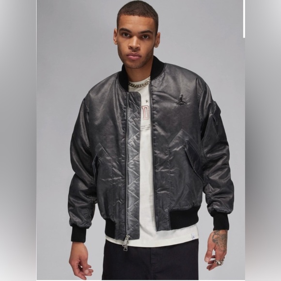 NWT Jordan Washed Renegade Bomber Jacket Black Small - Picture 5 of 5